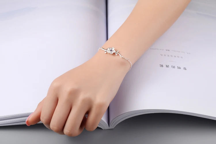 Blossoming Elegance Silver Cuff