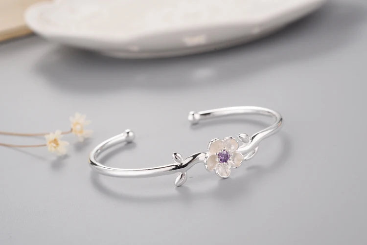 Elegant Plum Sterling Bangle