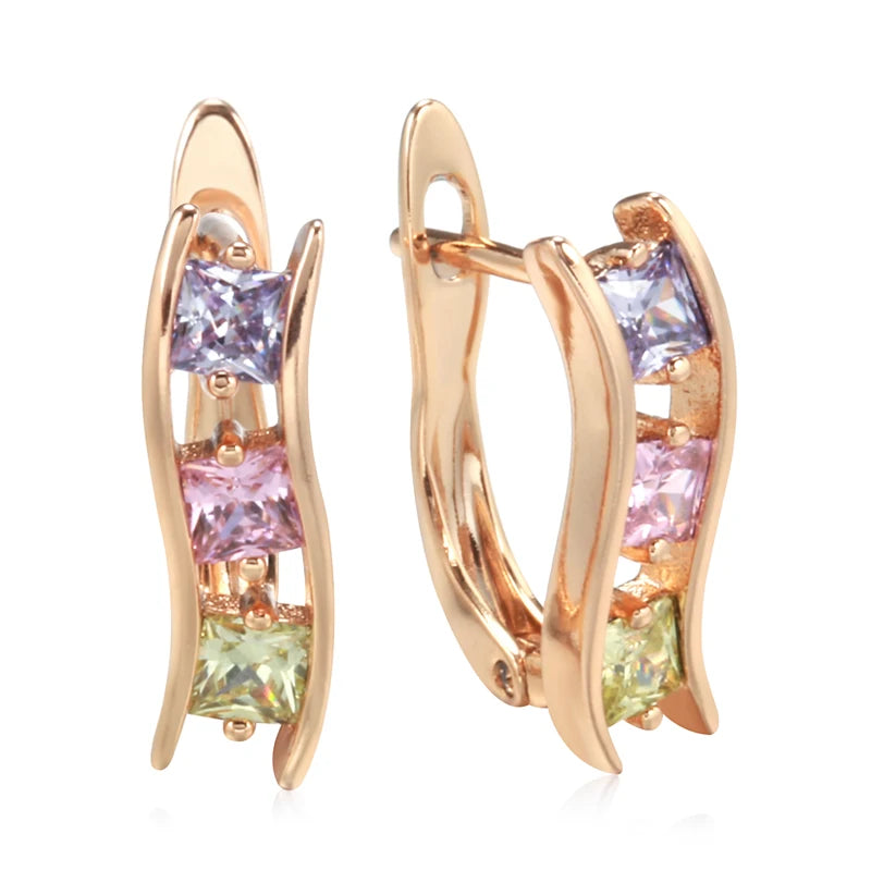 Zircon Glitz Square Earrings